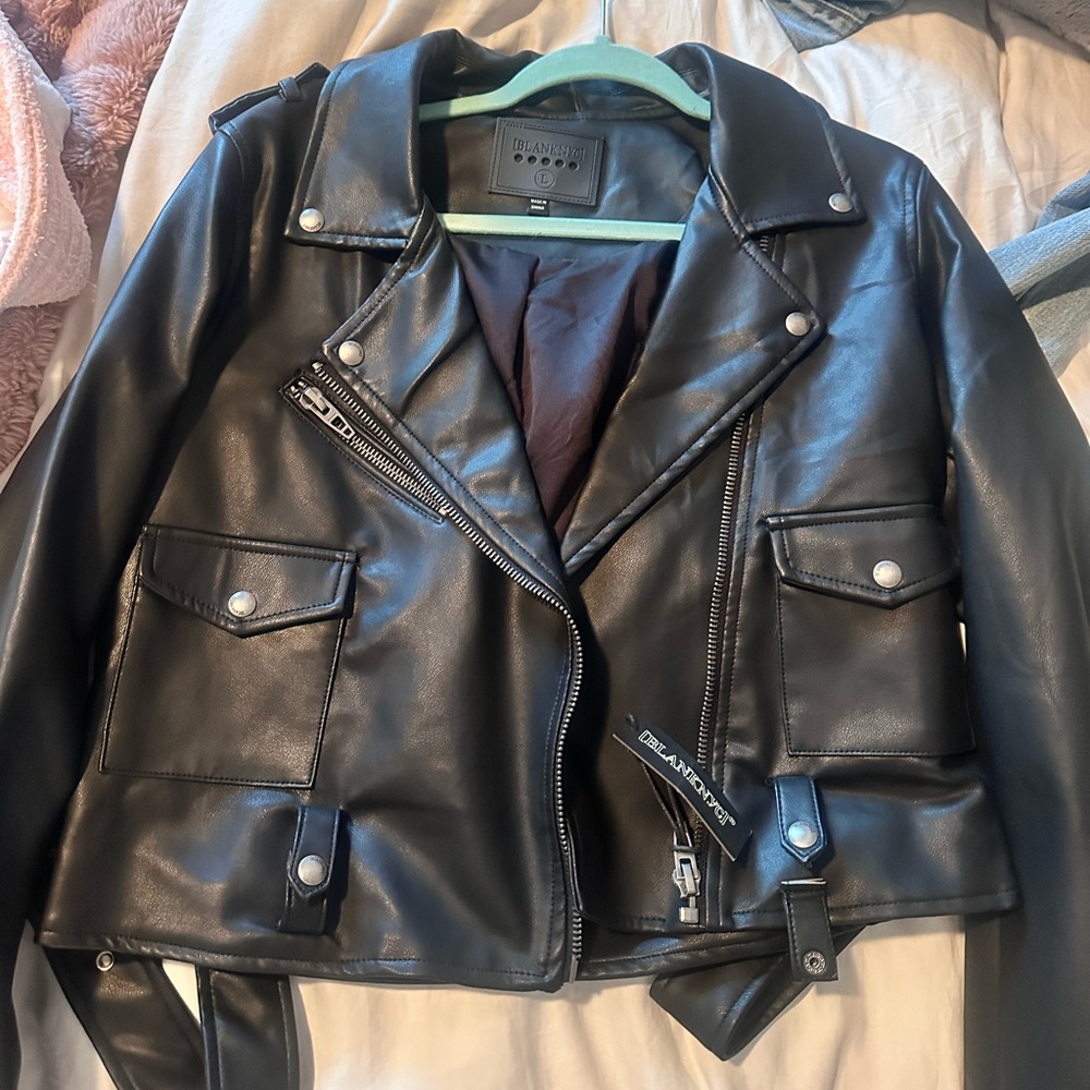 Black leather BlankNYC jacket for sale!!